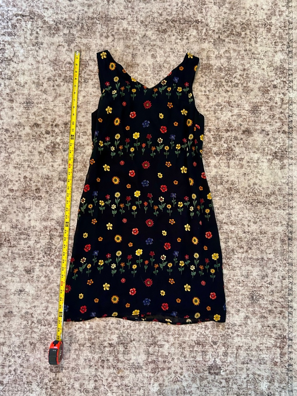 Harold's Black Floral Embroidered Mini Dress